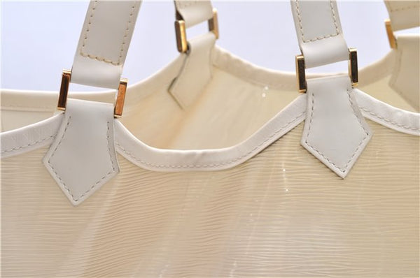 Auth Louis Vuitton Epi Plage Lagoon Bay Tote Bag M92471 Clear Beige White 0122E