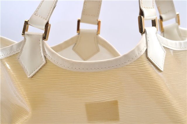 Auth Louis Vuitton Epi Plage Lagoon Bay Tote Bag M92471 Clear Beige White 0122E