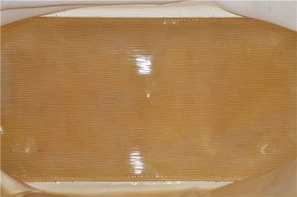 Auth Louis Vuitton Epi Plage Lagoon Bay Tote Bag M92471 Clear Beige White 0122E