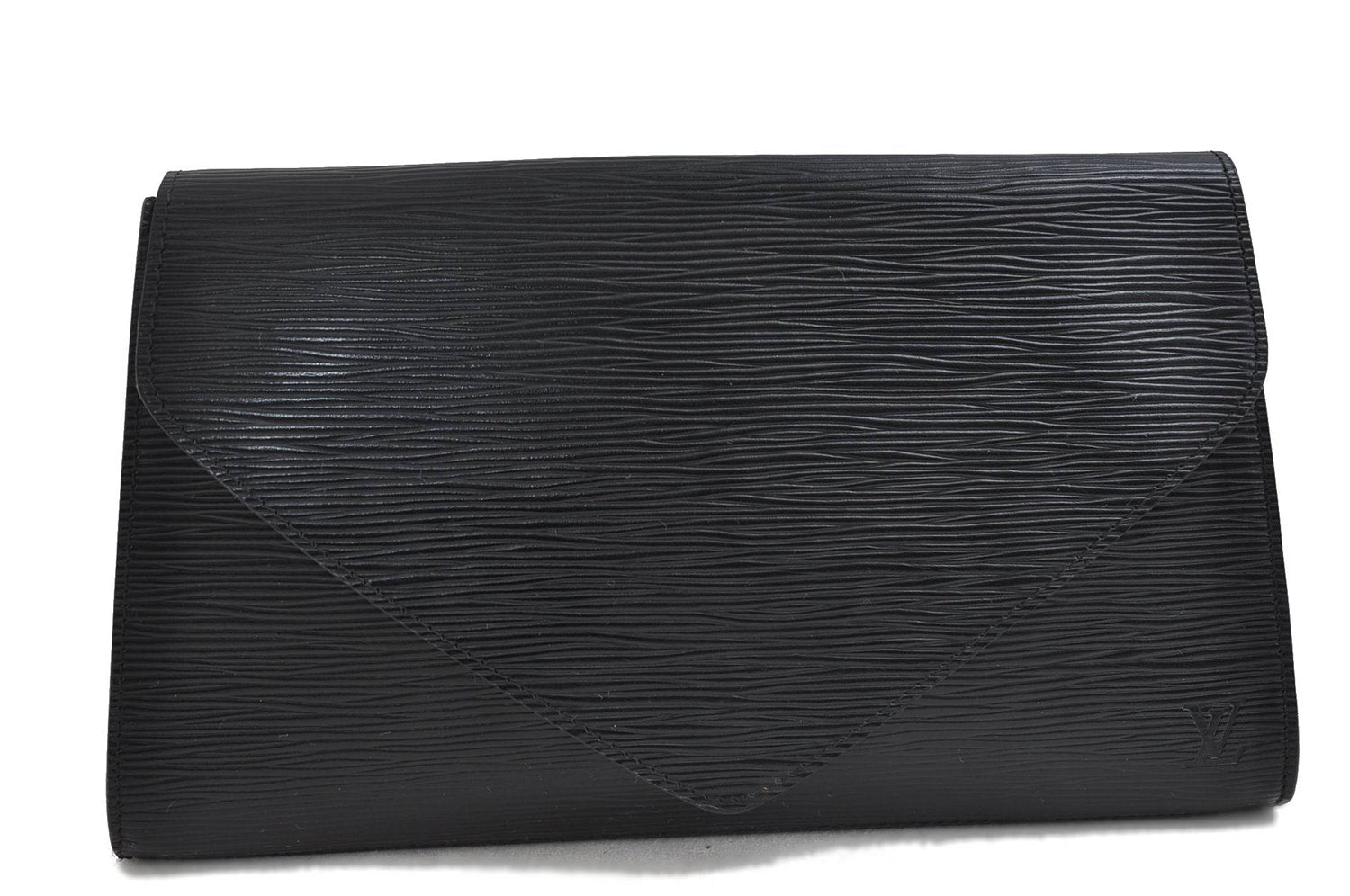 Authentic Louis Vuitton Epi Arts Deco Clutch Bag Black M52632 LV 0123D