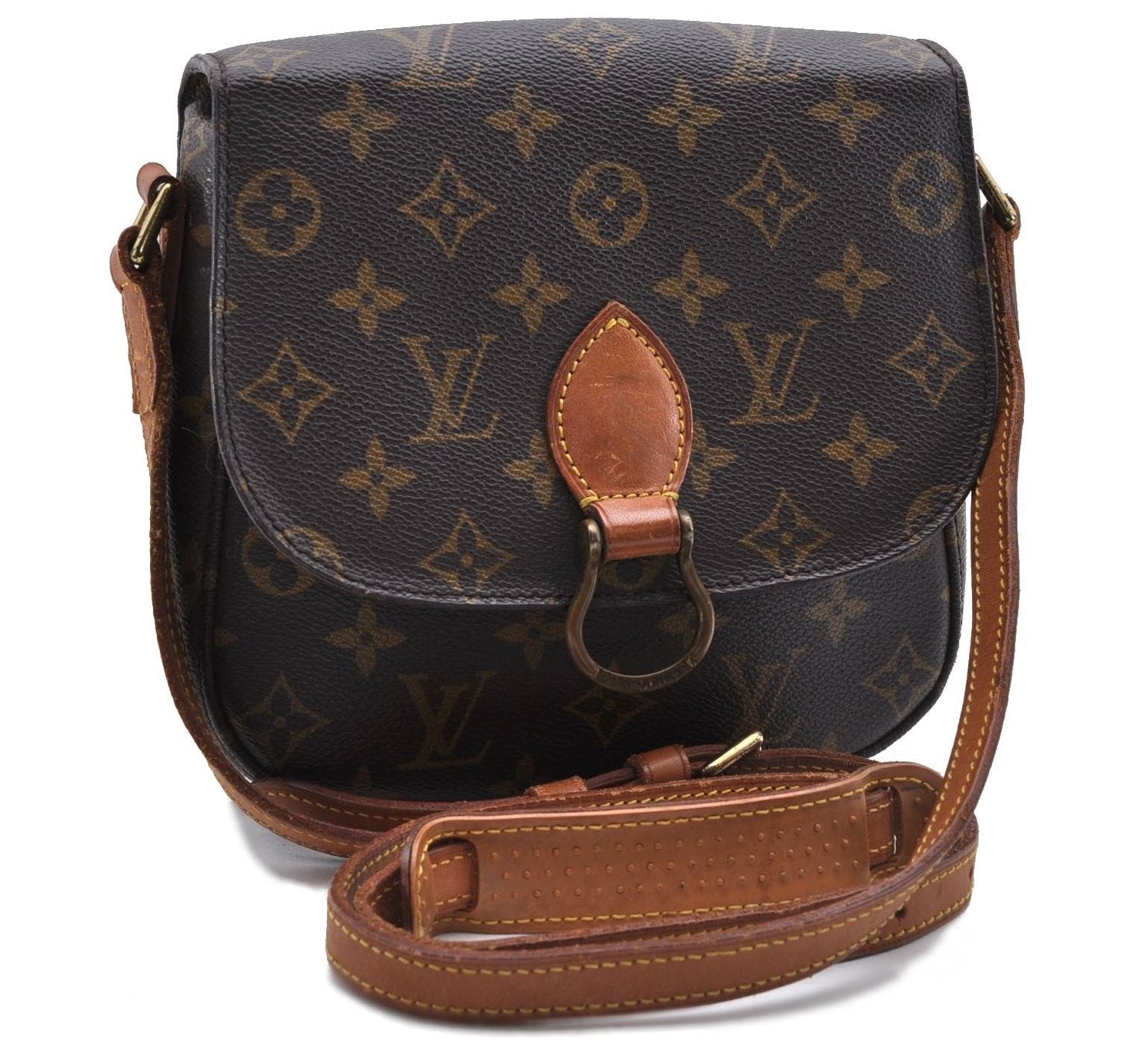 Auth Louis Vuitton Monogram Saint Cloud MM Shoulder Cross Bag M51243 LV 0124D