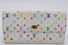 Louis Vuitton Monogram Multicolor Porte Monnaie Credit Wallet M60004 White 0126E