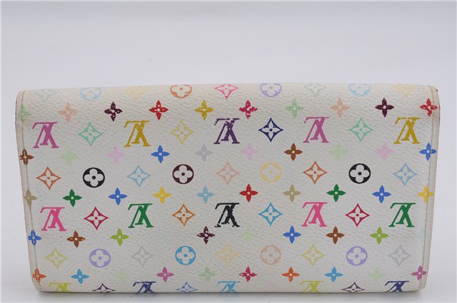 Louis Vuitton Monogram Multicolor Porte Monnaie Credit Wallet M60004 White 0126E