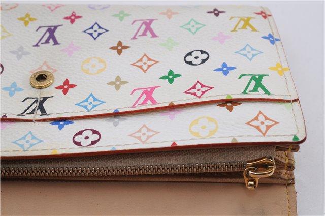 Louis Vuitton Monogram Multicolor Porte Monnaie Credit Wallet M60004 White 0126E