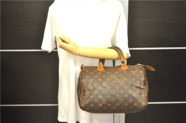 Authentic Louis Vuitton Monogram Speedy 30 Hand Bag M41526 LV 0129D