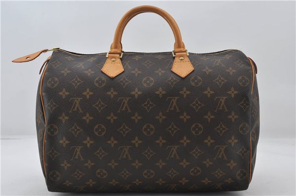 Authentic Louis Vuitton Monogram Speedy 35 Hand Boston Bag M41524 LV 0130F