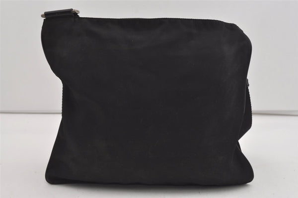 Authentic PRADA Nylon Tessuto Leather Shoulder Cross Body Bag Purse Black 0130I