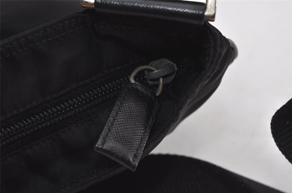 Authentic PRADA Nylon Tessuto Leather Shoulder Cross Body Bag Purse Black 0130I