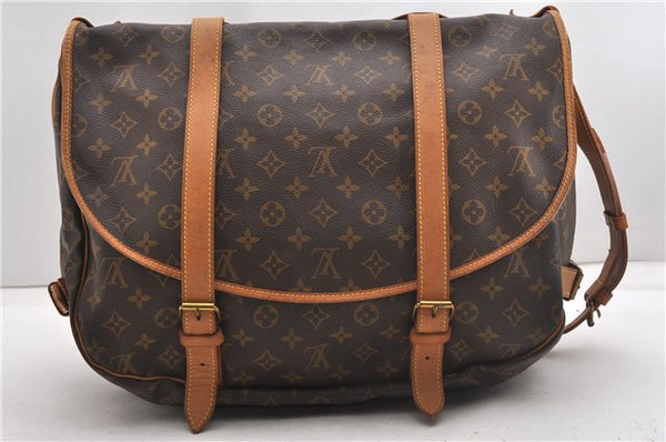 Authentic Louis Vuitton Monogram Saumur 43 Shoulder Cross Bag M42252 LV 0131G