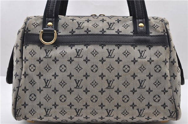 Authentic Louis Vuitton Monogram Mini Josephine PM Hand Bag Blue M92312 LV 0132D