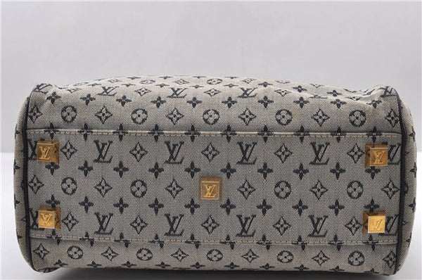 Authentic Louis Vuitton Monogram Mini Josephine PM Hand Bag Blue M92312 LV 0132D