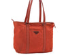 Authentic PRADA Nylon Tessuto Leather Shoulder Tote Bag Purse Orange 0132E