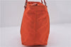 Authentic PRADA Nylon Tessuto Leather Shoulder Tote Bag Purse Orange 0132E