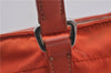 Authentic PRADA Nylon Tessuto Leather Shoulder Tote Bag Purse Orange 0132E