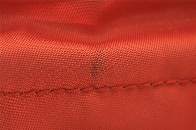 Authentic PRADA Nylon Tessuto Leather Shoulder Tote Bag Purse Orange 0132E