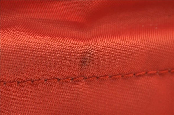 Authentic PRADA Nylon Tessuto Leather Shoulder Tote Bag Purse Orange 0132E