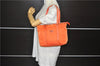 Authentic PRADA Nylon Tessuto Leather Shoulder Tote Bag Purse Orange 0132E