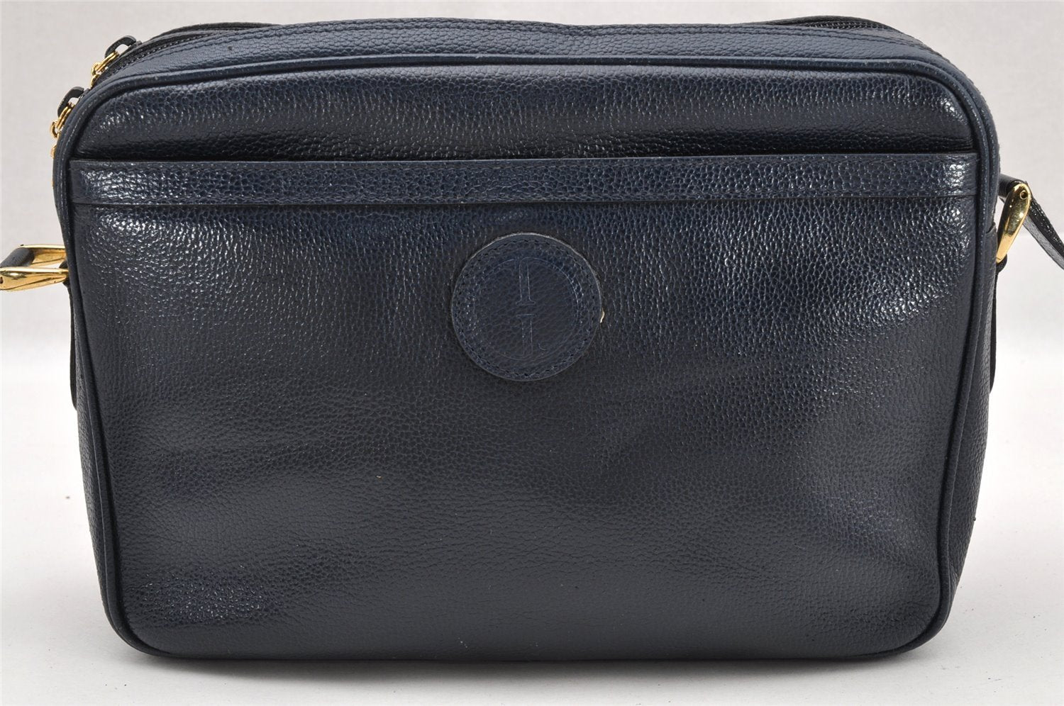 Authentic GUCCI Shoulder Cross Body Bag Purse Leather Navy Blue Junk 0132I