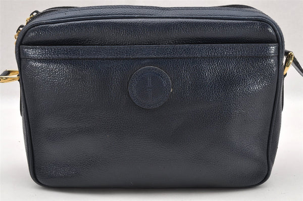 Authentic GUCCI Shoulder Cross Body Bag Purse Leather Navy Blue Junk 0132I