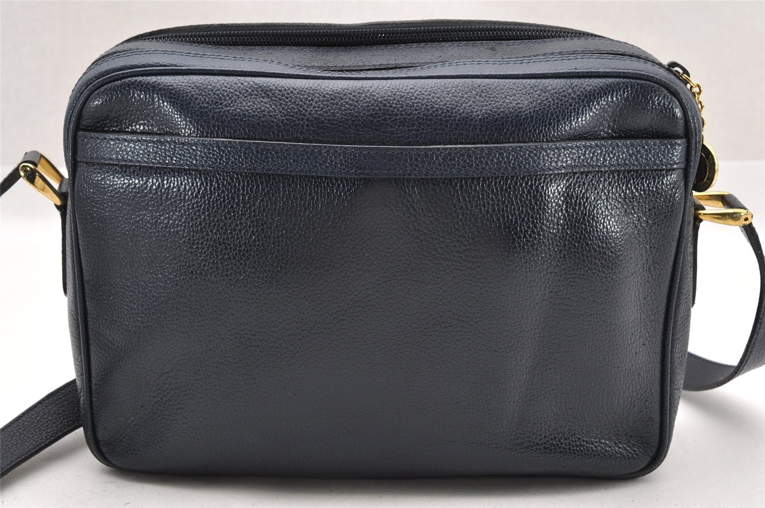 Authentic GUCCI Shoulder Cross Body Bag Purse Leather Navy Blue Junk 0132I