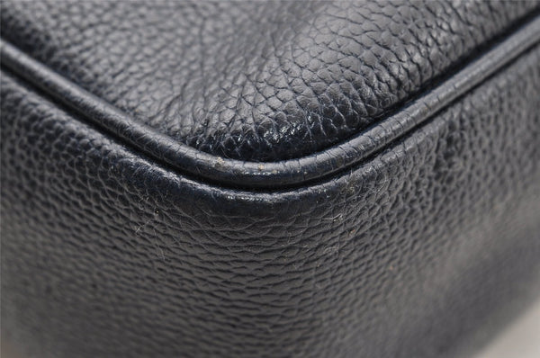 Authentic GUCCI Shoulder Cross Body Bag Purse Leather Navy Blue Junk 0132I