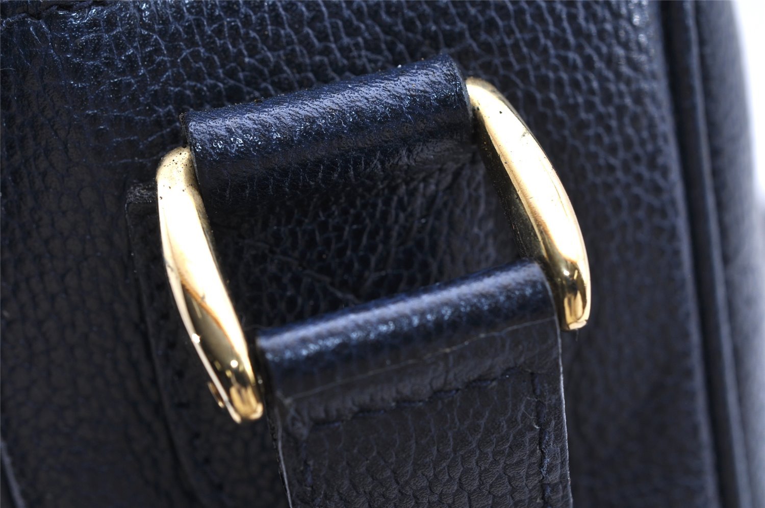 Authentic GUCCI Shoulder Cross Body Bag Purse Leather Navy Blue Junk 0132I