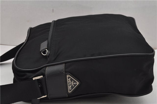 Authentic PRADA Nylon Saffiano Leather Shoulder Cross Body Bag Black 0133G