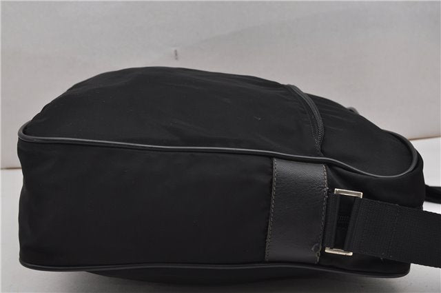 Authentic PRADA Nylon Saffiano Leather Shoulder Cross Body Bag Black 0133G