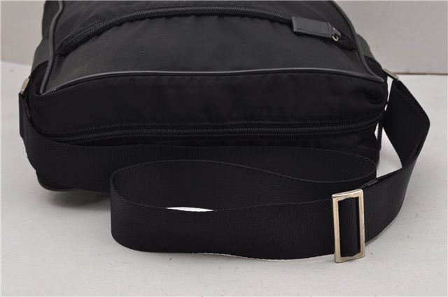 Authentic PRADA Nylon Saffiano Leather Shoulder Cross Body Bag Black 0133G