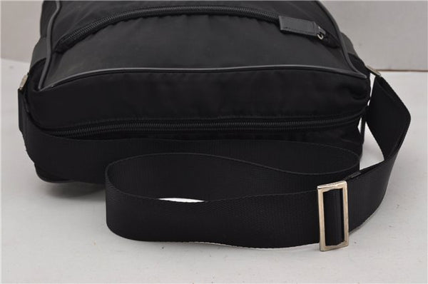 Authentic PRADA Nylon Saffiano Leather Shoulder Cross Body Bag Black 0133G