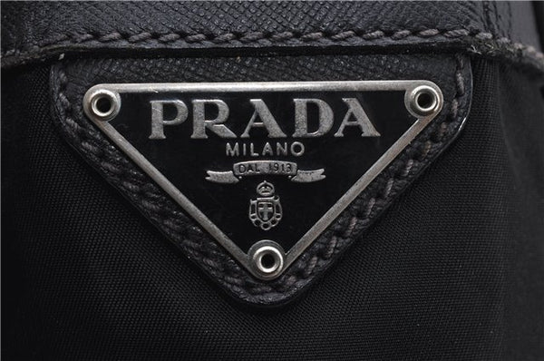 Authentic PRADA Nylon Saffiano Leather Shoulder Cross Body Bag Black 0133G