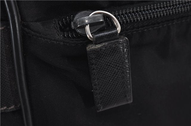 Authentic PRADA Nylon Saffiano Leather Shoulder Cross Body Bag Black 0133G
