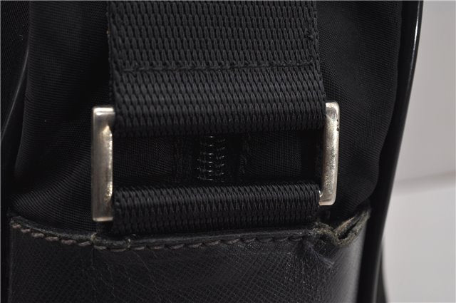 Authentic PRADA Nylon Saffiano Leather Shoulder Cross Body Bag Black 0133G