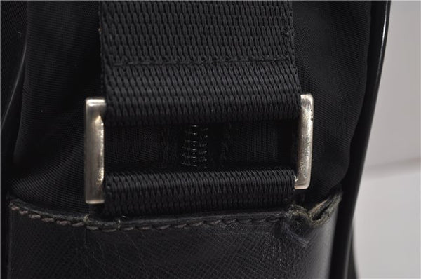 Authentic PRADA Nylon Saffiano Leather Shoulder Cross Body Bag Black 0133G