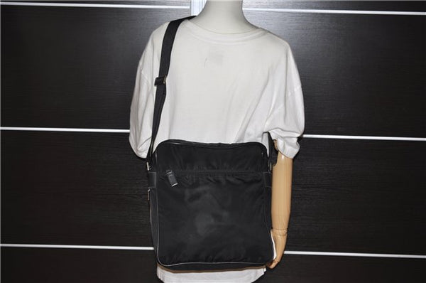 Authentic PRADA Nylon Saffiano Leather Shoulder Cross Body Bag Black 0133G