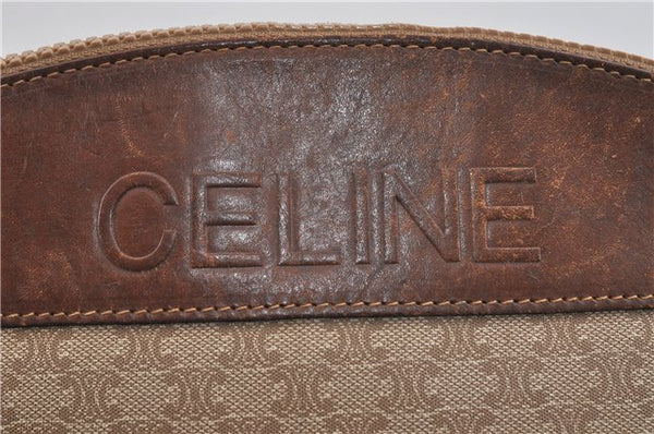Authentic CELINE Macadam Blason Pattern Clutch Bag Purse PVC Leather Beige 0137D