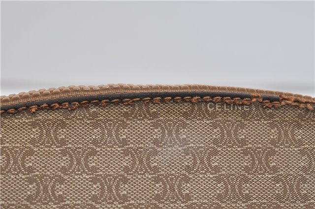 Authentic CELINE Macadam Blason Pattern Clutch Bag Purse PVC Leather Beige 0137D