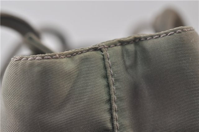 Authentic PRADA Nylon Tessuto Shoulder Tote Bag Purse Khaki Green 0138E