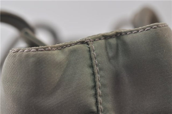 Authentic PRADA Nylon Tessuto Shoulder Tote Bag Purse Khaki Green 0138E