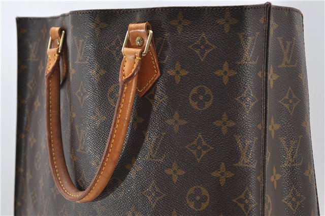 Authentic Louis Vuitton Monogram Sac Plat Hand Bag M51140 LV 0139D