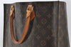 Authentic Louis Vuitton Monogram Sac Plat Hand Bag M51140 LV 0139D