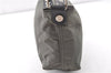 Authentic CELINE Vintage Shoulder Hand Bag Purse Nylon Leather Khaki Green 0139G