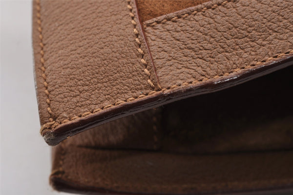 Authentic GUCCI Vintage Bamboo Hand Bag Suede Leather Brown Junk 0139I