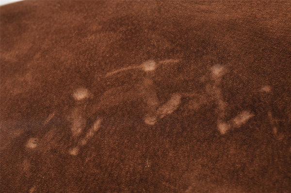 Authentic GUCCI Vintage Bamboo Hand Bag Suede Leather Brown Junk 0139I