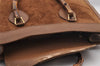 Authentic GUCCI Vintage Bamboo Hand Bag Suede Leather Brown Junk 0139I