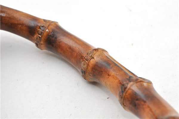 Authentic GUCCI Bamboo 2Way Shoulder Hand Bag Nylon Leather Khaki Green 0141G