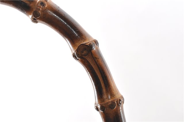 Authentic GUCCI Bamboo 2Way Shoulder Hand Bag Nylon Leather Khaki Green 0141G