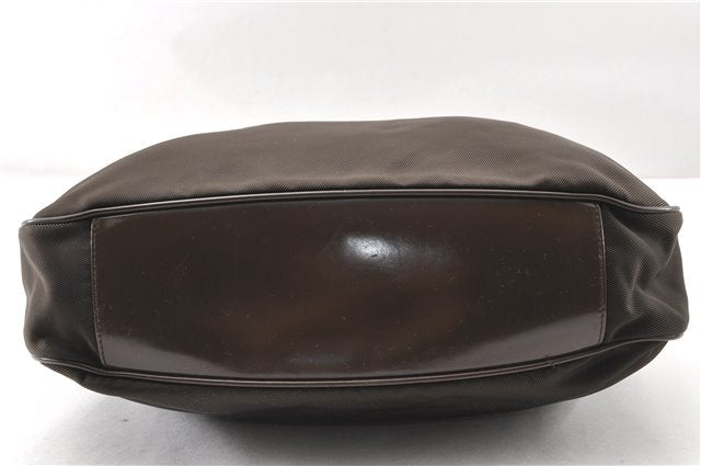 Authentic GUCCI Bamboo 2Way Shoulder Hand Bag Nylon Leather Khaki Green 0141G