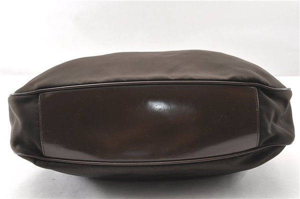 Authentic GUCCI Bamboo 2Way Shoulder Hand Bag Nylon Leather Khaki Green 0141G