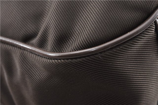 Authentic GUCCI Bamboo 2Way Shoulder Hand Bag Nylon Leather Khaki Green 0141G